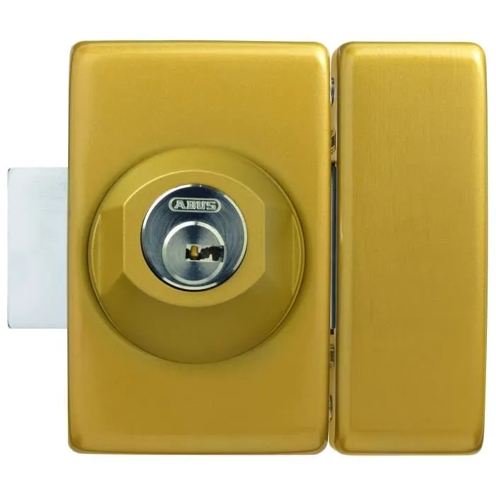 Abus Verrou de sécurité VD6 Exclusiv' double cylindre, laiton chromé 23 mm, pêne en acier, coffre intégré, pour portes à recouvrement, avec 4 clés