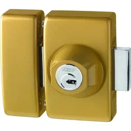 Abus Verrou de sécurité VD6 Exclusiv' double cylindre, laiton chromé 23 mm, pêne en acier, coffre intégré, pour portes à recouvrement, avec 4 clés