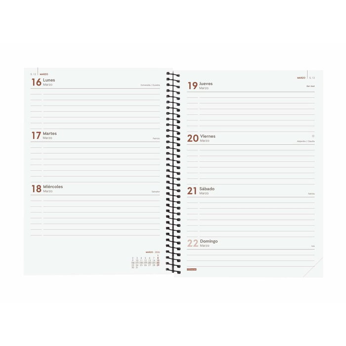 Agenda Finocam OPAQUE Vert A5 15,5 x 21,2 cm 2026