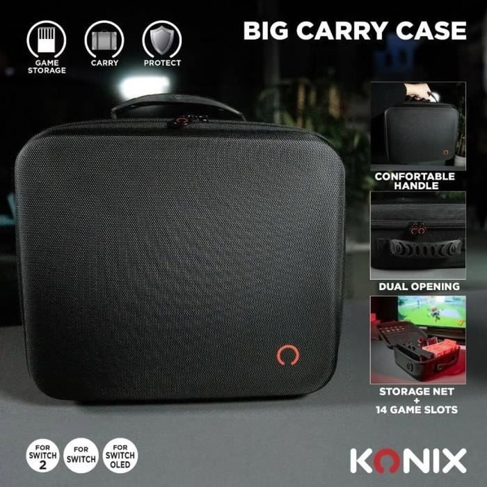 Konix Big Carry Case pour Nintendo Switch 2 - Noir
