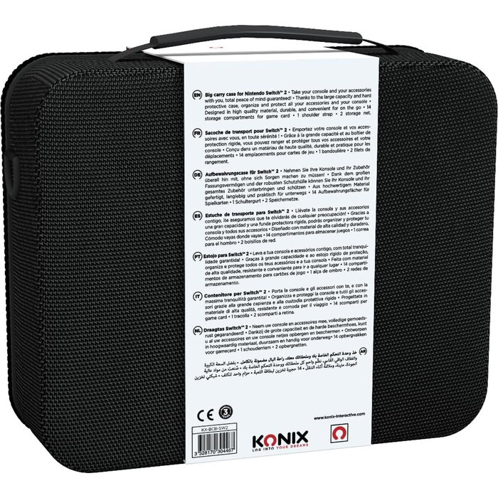 Konix Big Carry Case pour Nintendo Switch 2 - Noir