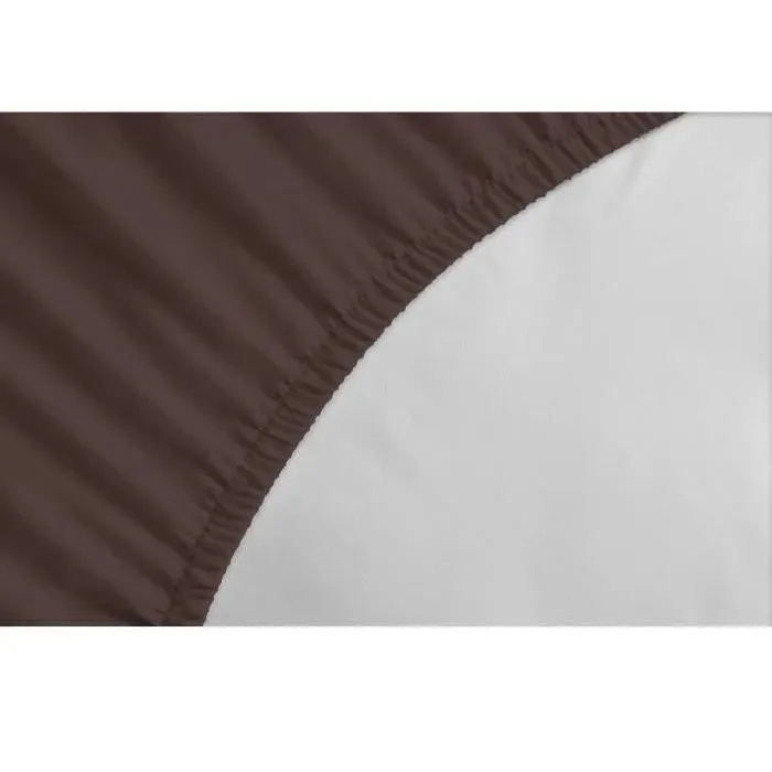 Lovely Home - Drap-housse 160x200+35 cm Marron chocolat 100% coton - LH71592