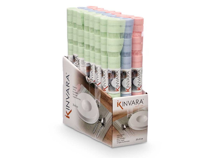 Kinvara Salvamantel Calado 30x45 cm Assortiment Pastel PVC et Polyester (Set de 48)