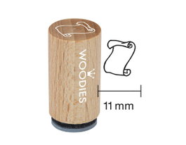 Woodies Mini Sceau en Bois et Caoutchouc Motif Parchemin 15x25mm