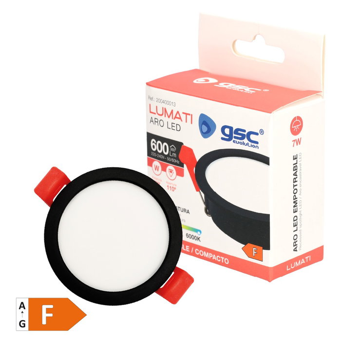 GSC Evolution Aro rond compact à LED Lumati 7W Negro GSC Evolution Aro rond compact à LED Lumati 7W Negro