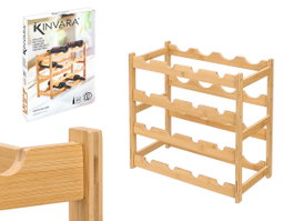 Kinvara Botellero Bambu 16 Bouteilles 43x4x27 cm Naturel (Set de 4)