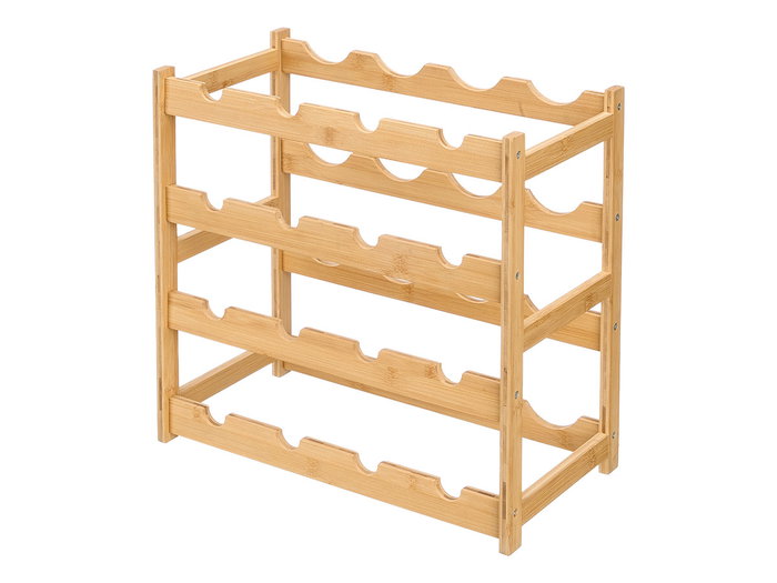Kinvara Botellero Bambu 16 Bouteilles 43x4x27 cm Naturel (Set de 4)