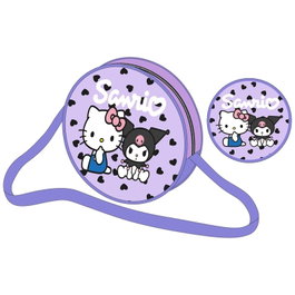SANRIO - Sac bandoulière Kuromi et Hello Kitty - Porte-documents et accessoires pour femmes - Dimensions : 16 x 15 x 5 cm