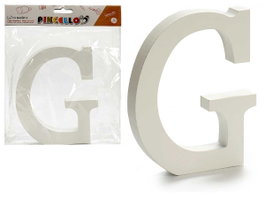 PINCELLO Lettre G en bois blanc 1,8x15cm, lot de 12