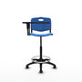 Tabouret Taburete Robledo Pivotant Chlorure de polyvinyle Bleu Structure polyamide noire Non applicable Sans appui-tête Roulettes pour moquette