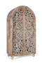 GINER Y COLOMER Armoire en teck sculptée blanc lavé