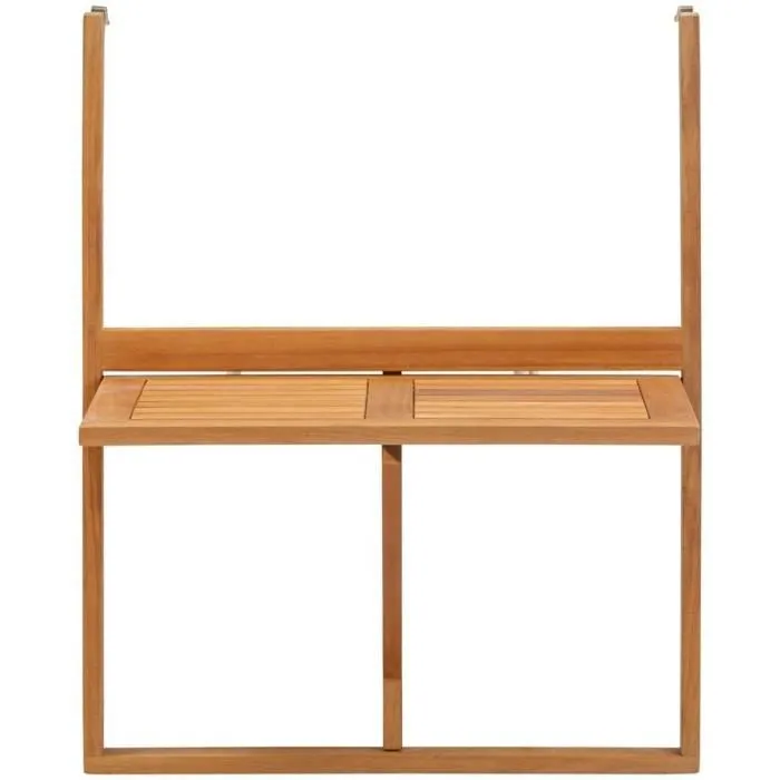No Name LILOU Table de balcon suspendue pliable en bois d'acacia FSC 64 x 43 x 80 cm