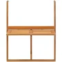 No Name LILOU Table de balcon suspendue pliable en bois d'acacia FSC 64 x 43 x 80 cm