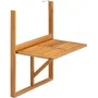 No Name LILOU Table de balcon suspendue pliable en bois d'acacia FSC 64 x 43 x 80 cm