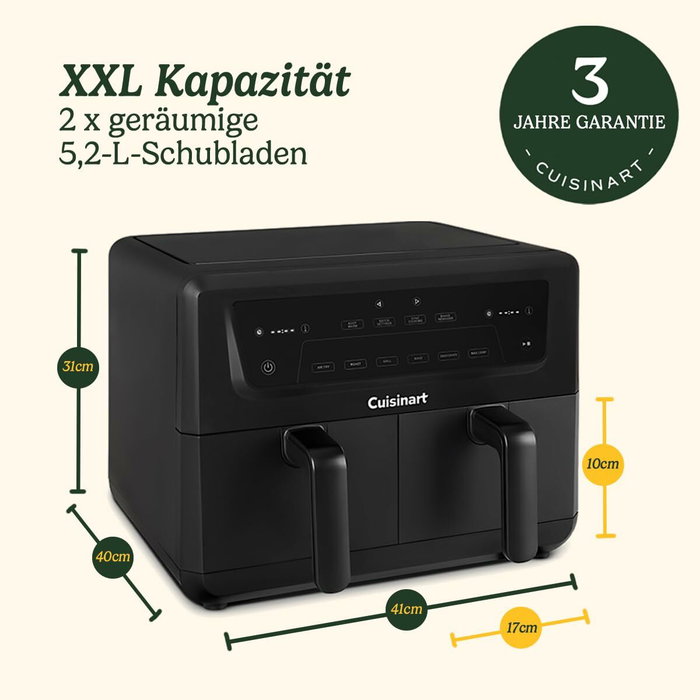 Cuisinart Airfryer AFD10OBLE, Double cuve, 10,4L, Noir Cuisinart Airfryer AFD10OBLE, Double cuve, 10,4L, Noir