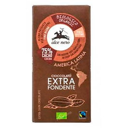 ALCE NERO Chocolat noir 75% Cacao tablette BIO 100g