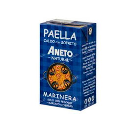 ANETO Caldo de Paella Marinera con Sofrito, Bouillon naturel pour paella de fruits de mer avec fondue, sans gluten et sans lactose, 1 Litre
