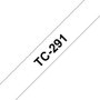 Brother TC-291 Ruban d'étiquetage laminé 9mm Noir/Blanc, 7,7m