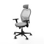 Piqueras y Crespo Chaise de Bureau Jorquera avec Appui-tête, Gris Clair et Blanc