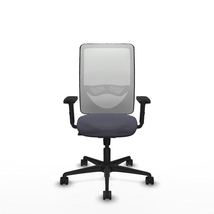 PIQUERAS Y CRESPO Chaise Zulema Synchro Gris foncé, Maille Blanc, Base Nylon Noir