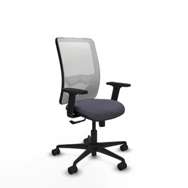 PIQUERAS Y CRESPO Chaise Zulema Synchro Gris foncé, Maille Blanc, Base Nylon Noir
