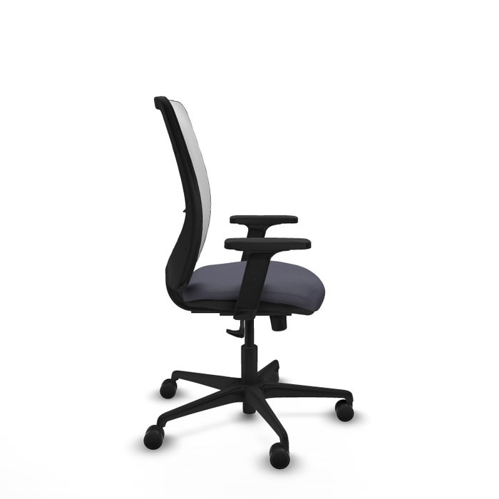 PIQUERAS Y CRESPO Chaise Zulema Synchro Gris foncé, Maille Blanc, Base Nylon Noir
