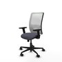 PIQUERAS Y CRESPO Chaise Zulema Synchro Gris foncé, Maille Blanc, Base Nylon Noir
