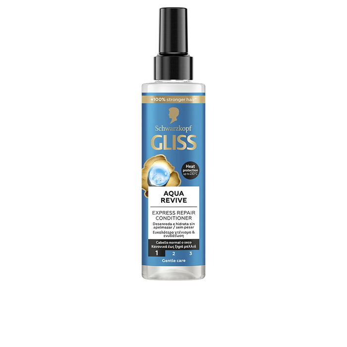 Schwarzkopf GLISS AQUA REVIVE Après-shampooing spray 200 ml - Hydratation intensive pour cheveux desséchés Schwarzkopf GLISS AQUA REVIVE Après-shampooing spray 200 ml - Hydratation intensive pour cheveux desséchés