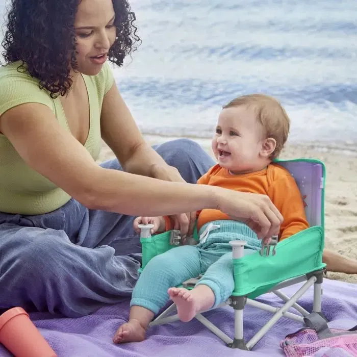 Disney Baby Rehausseur de chaise pliable et nomade Pop 'N Sit avec tablette amovible - Ariel La Petite Sirène - Pour enfant de 3 mois à 3 ans