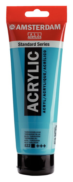 Amsterdam Amsterdam Standard Series Peinture Acrylique Azul Turquesa 522, Tube 250 ml Amsterdam Amsterdam Standard Series Peinture Acrylique Azul Turquesa 522, Tube 250 ml