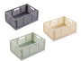 Kipit Boîte pliable en plastique 30x20 cm assortie couleurs beige, gris, vert 7 L (Set de 24)