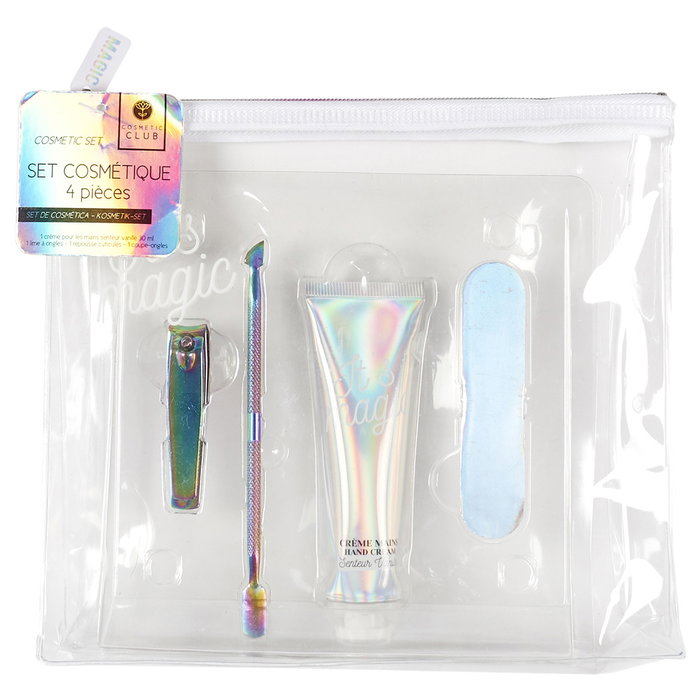 Cosmetic Club Kit de Manucure avec 4 Accessoires et Nécessaire Iridescent Cosmetic Club Kit de Manucure avec 4 Accessoires et Nécessaire Iridescent