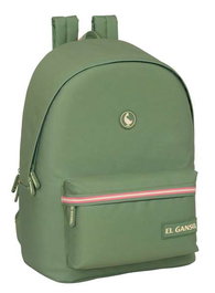 Safta Basics Sac à dos double pour ordinateur portable 15,6 pouces avec port de charge USB, couleur verte, 31 x 44 x 18 cm
