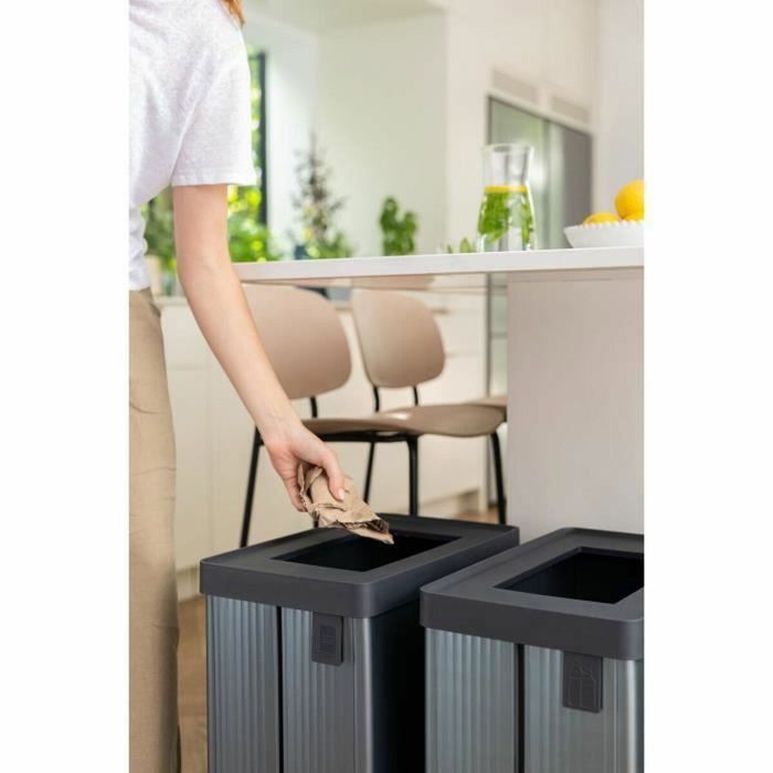 Curver Poubelle de Tri VERTO 54 L Gris Perle Curver Poubelle de Tri VERTO 54 L Gris Perle