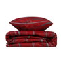 BigBuy Home Parure de couette Rouge Bordeaux-Anthracite 220 x 240 cm avec 2 taies d'oreiller