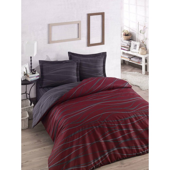 BigBuy Home Parure de couette Rouge Bordeaux-Anthracite 220 x 240 cm avec 2 taies d'oreiller BigBuy Home Parure de couette Rouge Bordeaux-Anthracite 220 x 240 cm avec 2 taies d'oreiller