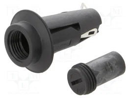 Stelvio Kontek Socle pour Fusibles 5x20mm 10A 250VAC Noir