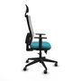Piqueras y Crespo Chaise de Bureau Horna Turquoise et Blanc avec Appui-tête