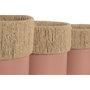 Home ESPRIT Set de 3 cache-pots Urbain Rose clair Fer et Fibre