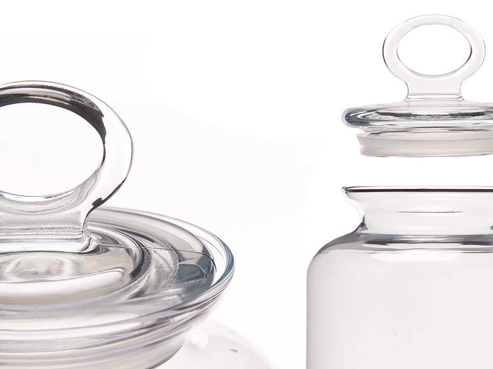 Pasabahce Tarro Kitchen 2640 ml en verre transparent avec couvercle silicone 14 x 25,5 x 14 cm (Set de 6)