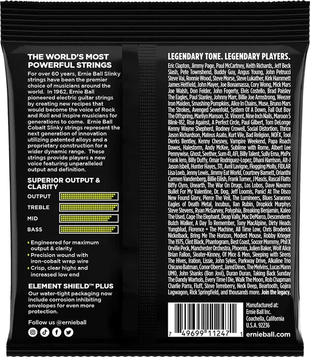 ERNIEBALL Jeu de cordes électrique Cobalt Regular 10-46 Tripack (3)