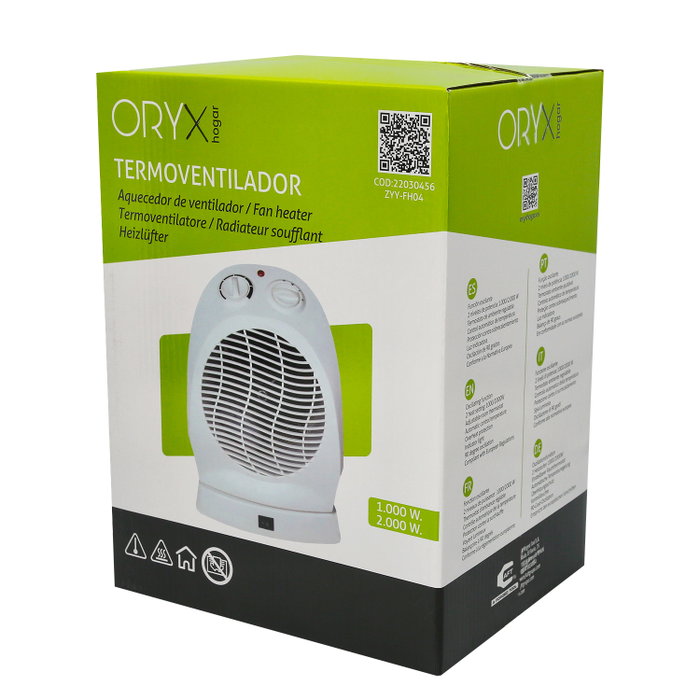 ORYX Ventilateur Chauffant Oscillant 1000/2000 W