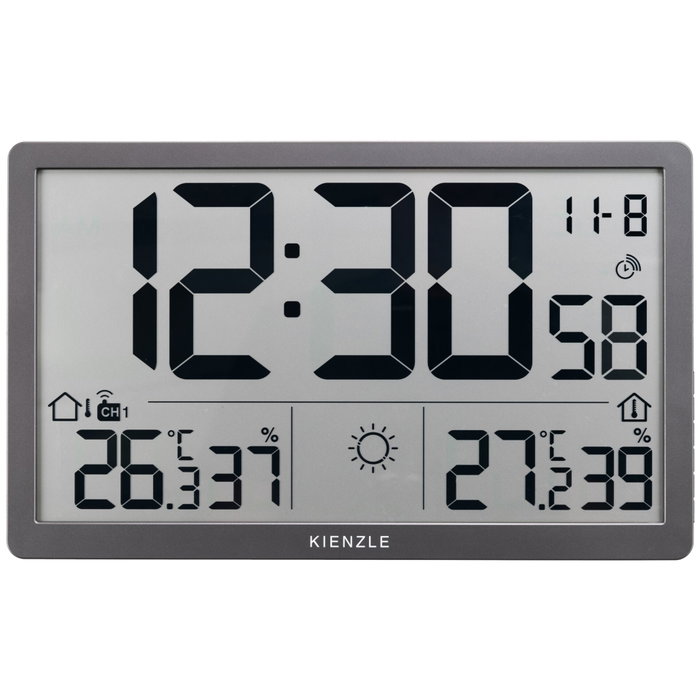 Kienzle Jumbo NEO LCD Weather Wall Clock Gris