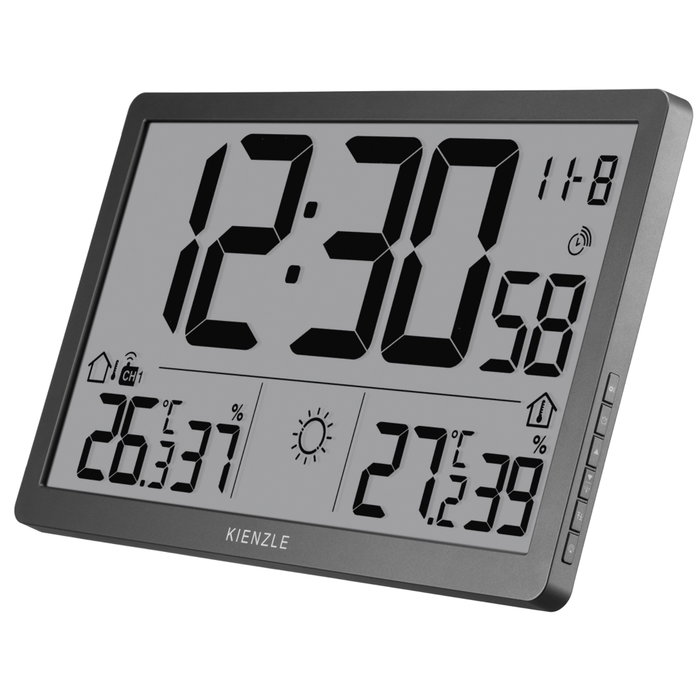 Kienzle Jumbo NEO LCD Weather Wall Clock Gris