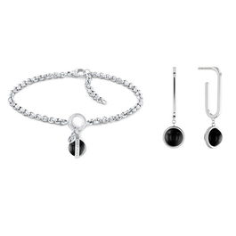 Ensemble Bracelet et Boucles d'oreilles Tommy Hilfiger 2770171 Noir Argenté