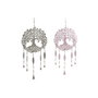 Home ESPRIT Décoration Suspendue Arbre Bleu Blanc Gris Rose Fer (4 Unités) - 33 x 1 x 77 cm