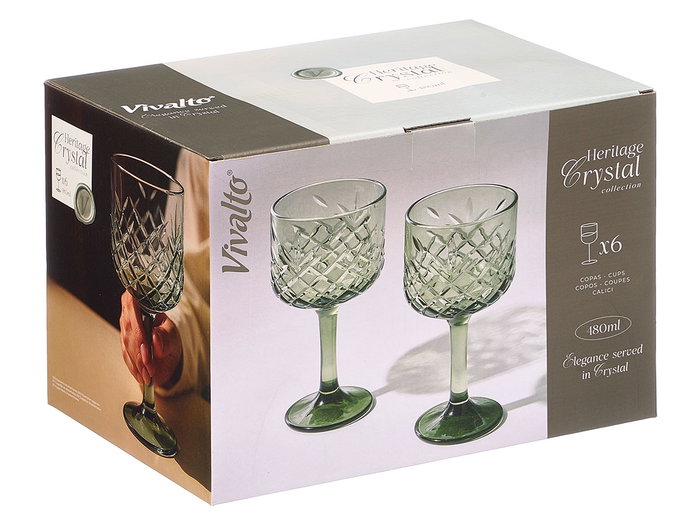 VIVALTO Copa Troquelada 480ml Verde