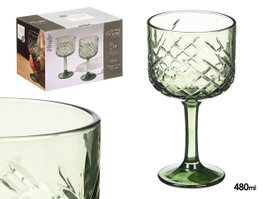 Vivalto Copa Troquelada Verre Vert 480 ml 10x19x10 cm (Set de 24)