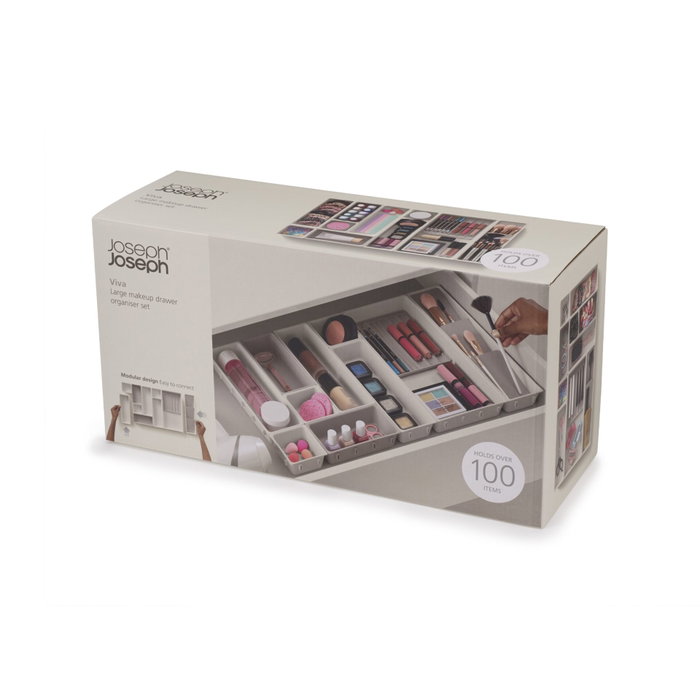Joseph Joseph Viva Ensemble d'organisateurs de tiroir de maquillage 12 pièces, Beige