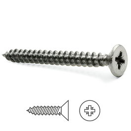 UCAFIX Vis à bois à tête plate Pozidriv inoxydable DIN 7505-A 5 mm x 50 mm